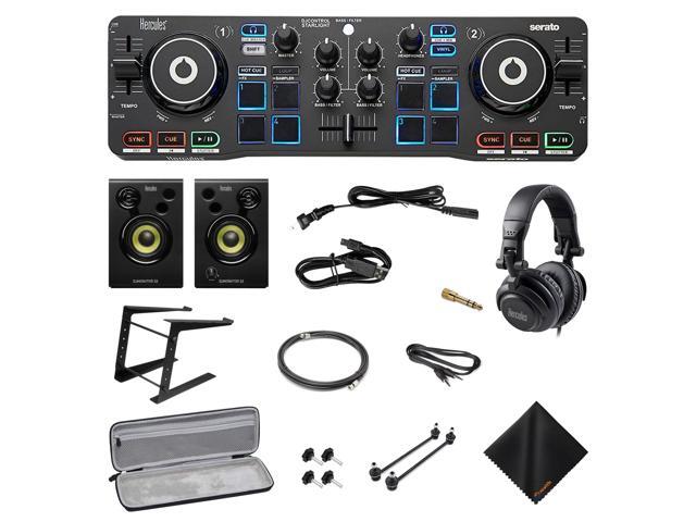 Hercules DJ Starter Kit - Starlight USB DJ Controller+Laptop Stand+Case (Bundle)