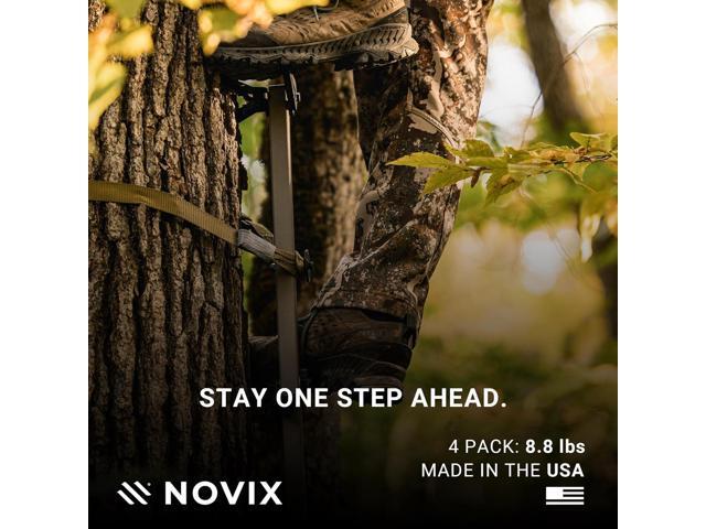 Novix Single-Step Tree 32 Aluminum w/Versa Strap Climbing Sticks, Classic, 4PK