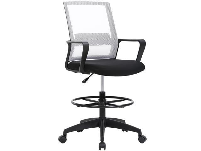 Drafting Chair Tall Office Chair Computer Chair Adjustable Height with Lumbar Support Arms Footrest Task Desk Chair Swivel Rolling Mesh Drafting.