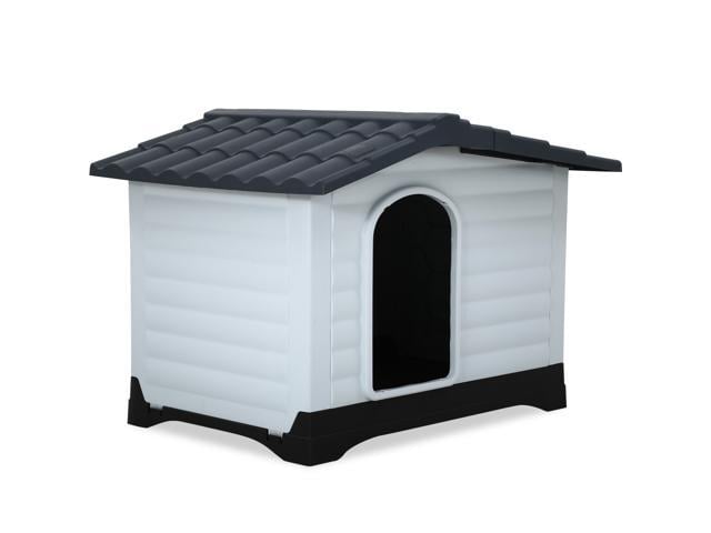 Indoor Outdoor Dog House Big Dog House Plastic Dog Houses For Small Medium Large Dogs 26 Inch High All Weather Dog House With Base Support For.