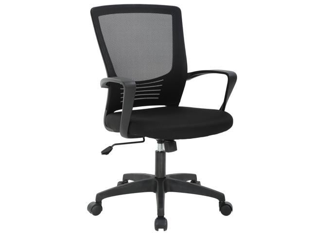 Office Chair Ergonomic Cheap Desk Chair Swivel Rolling Computer Chair Executive Lumbar Support Task Mesh chair Metal Base for Home & Office, Black