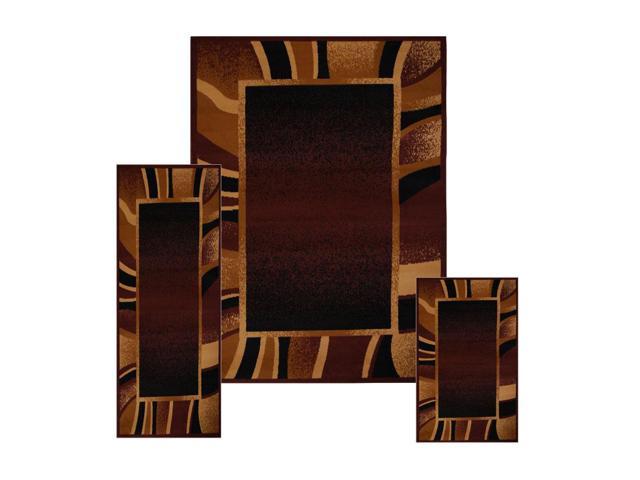 Photos - Area Rug Home Dynamix : Ariana Rug: 7542 Modern Striped Bordered Brown: 3