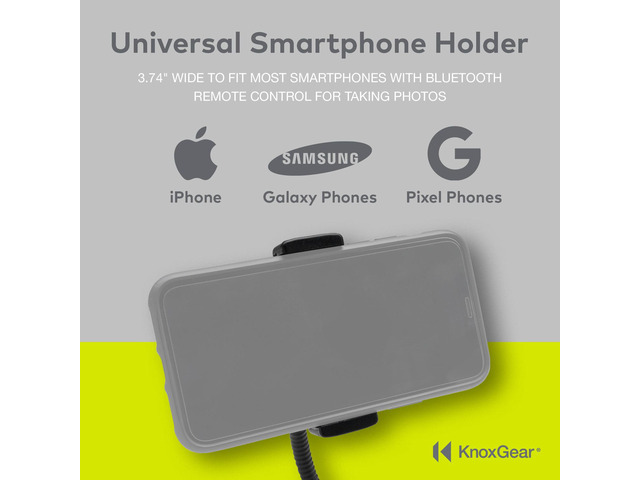Knox Gear Selfie Ring Light Stand with Cell Phone Holder and Webcam/Camera Mount