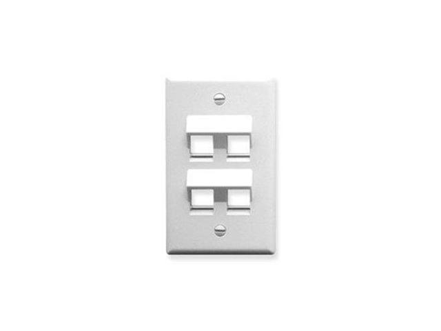 Photos - Chandelier / Lamp ICC FACEPLATE ANGLED TOP & BOTTOM 4, PORT, 1 GANG, WHITE IC107DA4WH 