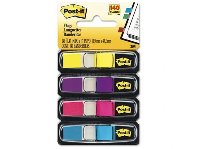 3M 6834AB Small Flags in Dispensers Four Bright Colors 35 per Color 4 Dispensers Pack