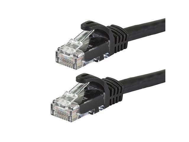 Monoprice Cat5e Ethernet Patch Cable - 25 Feet - Black Network Internet Cord - Snagless RJ45, Stranded, 350Mhz, UTP, Pure Bare Copper Wire, 24AWG...