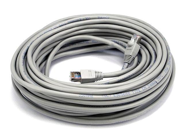 Monoprice Cat5e Ethernet Patch Cable - 50 Feet - Gray Network Internet Cord - RJ45, Stranded, 350Mhz, STP, Pure Bare Copper Wire, 24AWG
