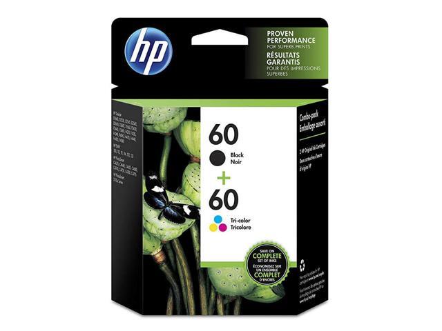 HP 60 2-pack Black/Tri-color Original Ink Cartridges, ~200 pages, N9H63FN#140
