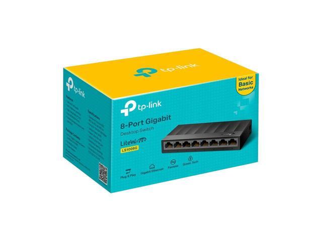 NEW TP-Link LS1008G 8-Port 10/100/1000Mbps Desktop Switch Ethernet LiteWave TP