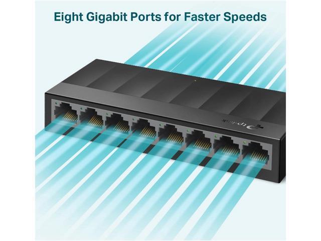 NEW TP-Link LS1008G 8-Port 10/100/1000Mbps Desktop Switch Ethernet LiteWave TP