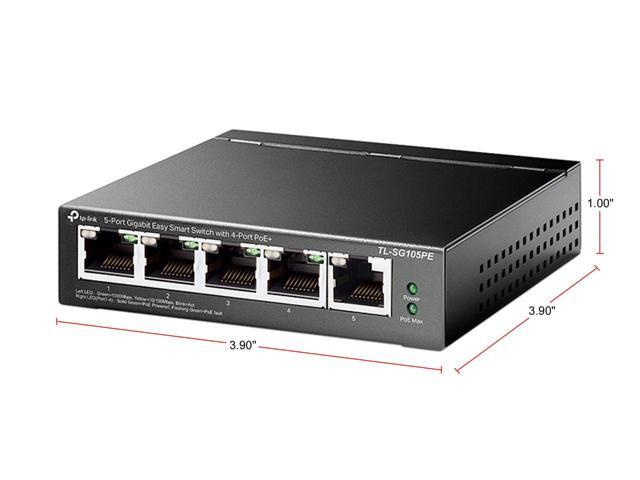NEW TP-Link TL-SG105PE 5-Port Gigabit Easy Smart Switch with 4-Port PoE+