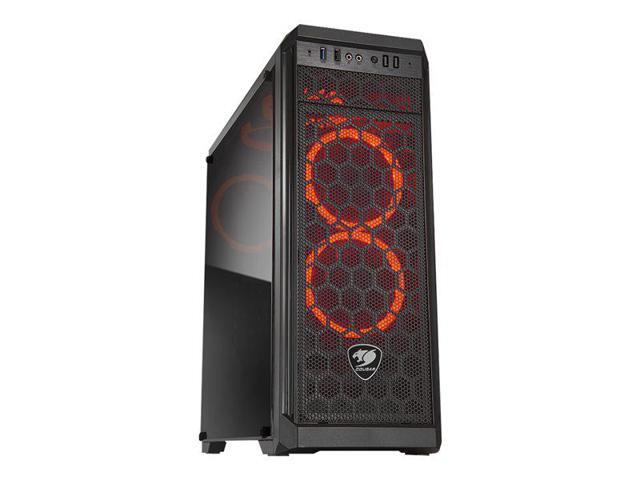 COUGAR MX330-F Mid Tower Gaming Case With Elegant Transparent Side Panel & Outstanding Airflow, 5.25' Drive Bay supported
