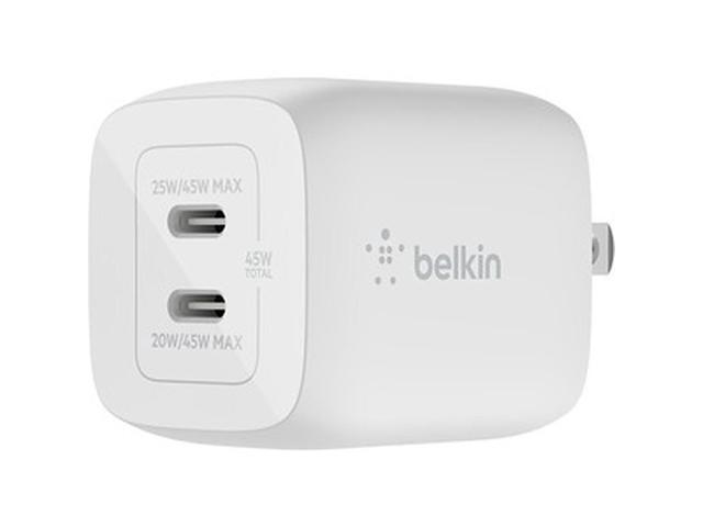 Belkin 45W DUAL USB-C GAN WALL CHARGER WITH PPS White Model WCH011DQWH