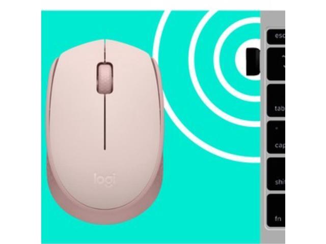 Logitech M170 Wireless Mouse for PC, Mac, Laptop, 2.4 GHz with USB Mini Receiver, Optical Tracking, 12-Months Battery Life, Ambidextrous - Rose
