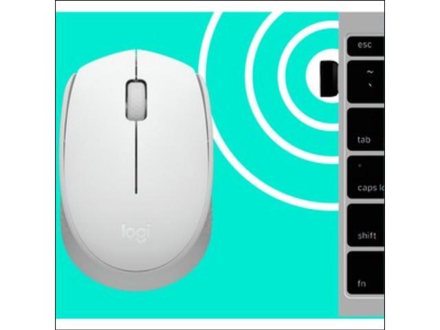 Logitech M170 Wireless Mouse for PC, Mac, Laptop, 2.4 GHz with USB Mini Receiver, Optical Tracking, 12-Months Battery Life, Ambidextrous - Off White