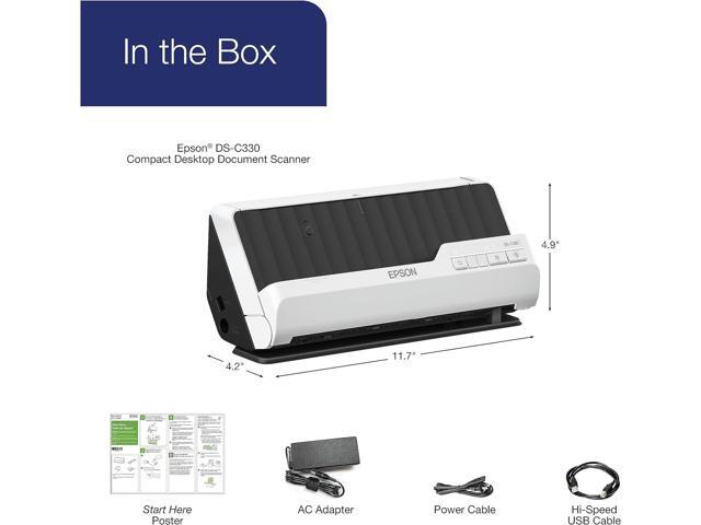 Epson DS-C330 Sheetfed Scanner - 600 dpi Optical - 10-bit Color - 30 ppm (Mono) - 30 ppm (Color) - Duplex Scanning - USB Model B11B272201