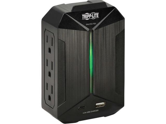 Tripp Lite SURGE PROTECTOR 6-OUTLET 2 USB DIRECT PLUG-IN 490 JOULES BLACK - SK62USBC