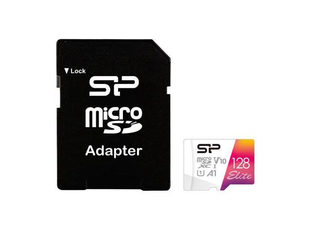 Silicon Power Elite microSDXC 128GB CL10 UHS-1 100MB/sec Colorful Memory Card with Adapter Model SP128GBSTXBV1V20SP