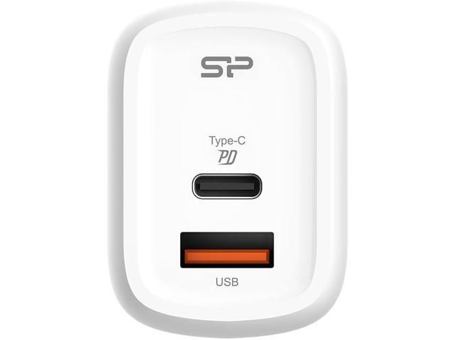 Silicon Power Boost Charger QM25, USB Dual-Output Type-A and Type-C (EU 2-pin) 30W Wall Charger Model SP30WASYQM252PCW