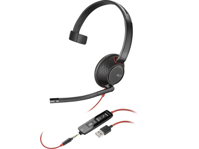 HP Poly Blackwire 5210 Monaural USB-A Headset (Bulk) Mono USB Type A Mini-phone (3.5mm) Wired Over-the-head Monaural Supra-aural Noise Canceling...