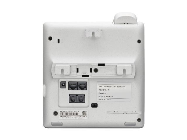 HP Poly Edge E220 IP Phone and PoE enabled, Desktop and Wall Mountable Phone - 2 x Network RJ-45 PoE Ports Model 82M87AA
