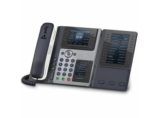 HP Poly Edge E450 IP Phone Corded/Cordless Wi-Fi, Bluetooth Desktop Black VoIP IEEE 802.11a/b/g/n/ac 2x Network RJ-45 PoE Ports Model 82M90AA
