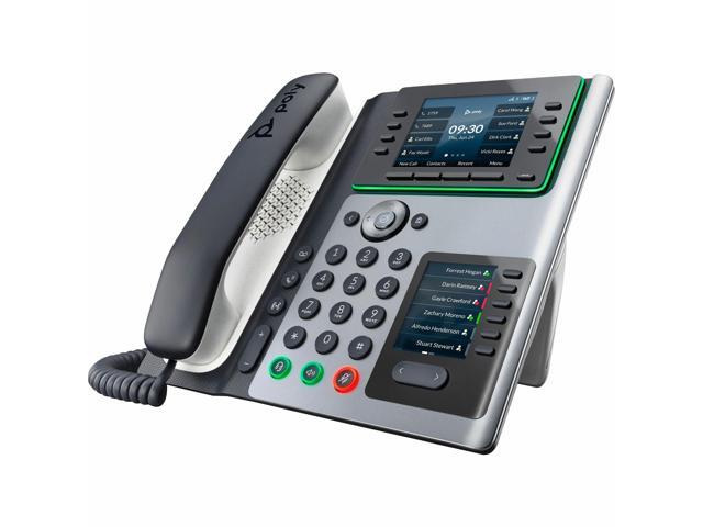 HP Poly Edge IP Phone Corded Corded Desktop 14x Total Line VoIP 2x Network RJ-45 PoE Ports Model 82M93AA