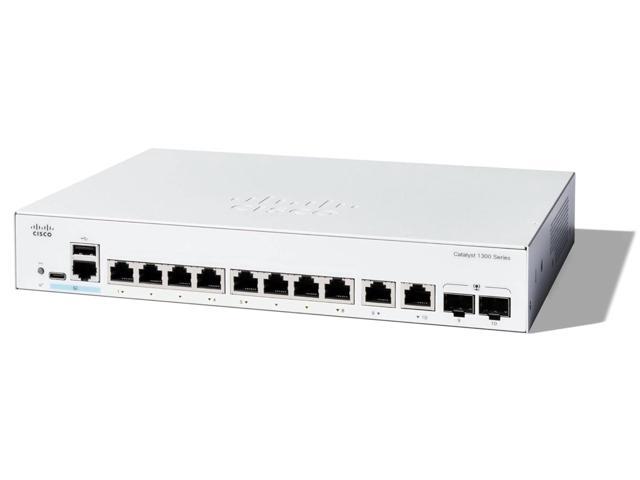 Cisco Catalyst C1300-8T-E-2G Ethernet Switch 10 Ports - Manageable - Gigabit Ethernet - 10/100/1000Base-T, 1000Base-X - 3 Layer Supported - 2 SFP...