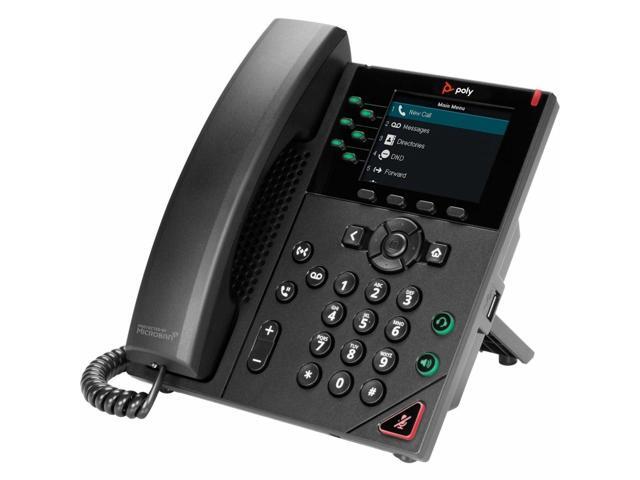 HP Poly VVX 350 IP Phone and PoE enabled, Corded Desktop Wall Mountable Phone, Black 89B68AA