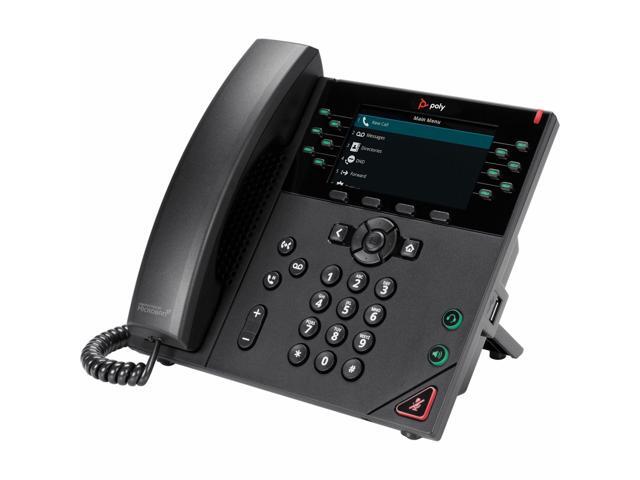 HP Poly VVX 450 IP Phone Corded Desktop Wall Mountable Black VoIP 2x Network (RJ-45) PoE Ports Model 8B1L7AA#AC3