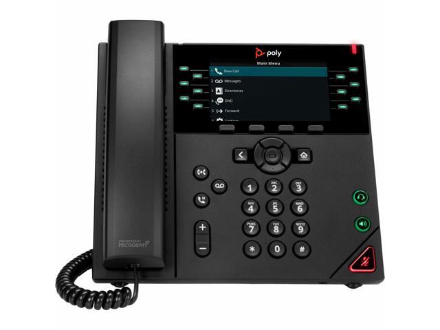 HP Poly VVX 450 IP Phone Corded Desktop Wall Mountable Black VoIP 2x Network (RJ-45) PoE Ports Model 8B1L7AA#AC3