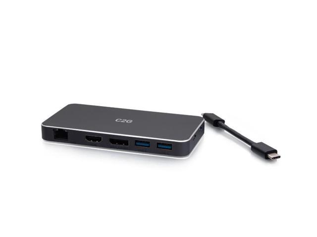 C2G USB-C 7-in-1 Dual Display MST Docking Station with HDMI, DisplayPort, Ethernet, USB, and Power Delivery up to 100W - 4K 60Hz - C2G54543