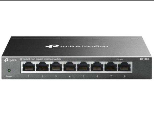 TP-Link Omada 8-Port Gigabit Desktop Switch PORT: 8 Gigabit RJ45 Ports SPEC: Desktop Steel Case FEATURE: Plug and Play - DS108G