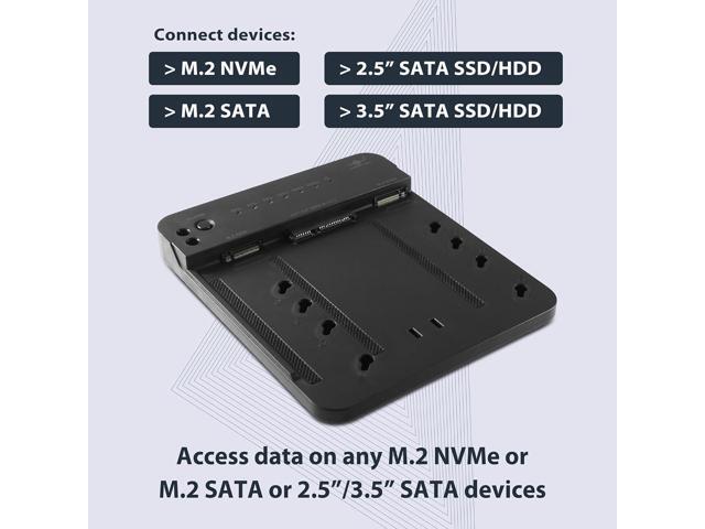 Vantec Multi-Function M.2/SATA Storage Adapter with Clone for M.2 NVMe M.2 SATA SSD HDD 2.5' 3.5' SATA