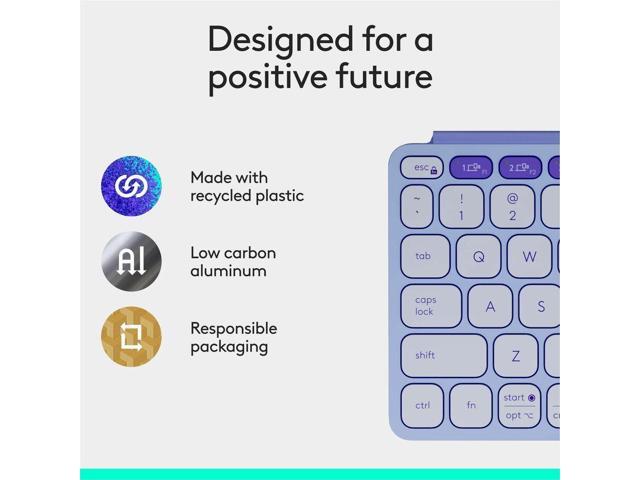 Logitech - Keys-To-Go 2 Slim Portable Bluetooth Keyboard for Tablet With Built-in Cover - Lilac - image 2