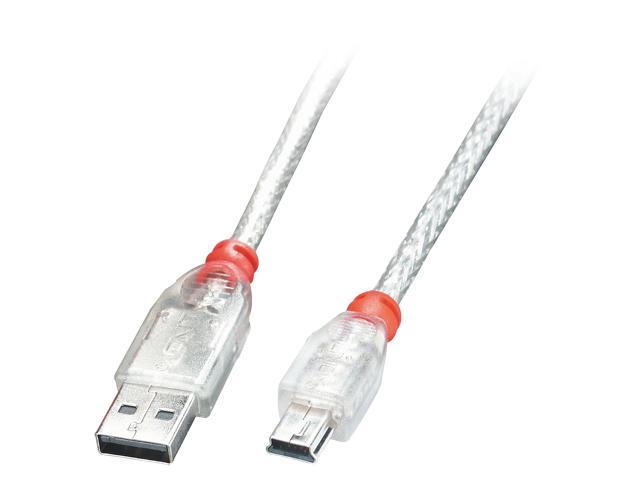 Lindy 2m USB 2.0 Cable - Type A to Mini-B, Transparent - 41783