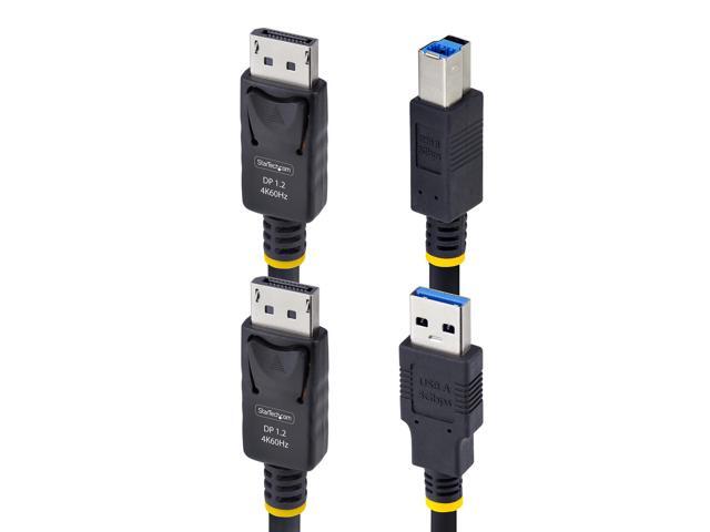 StarTech 6ft (1.8m) DisplayPort and USB 5Gbps KVM Cable, 4K 60Hz, DP 1.2 and USB Combo Cable for KVM Switches DU1226-KVM-CABLE