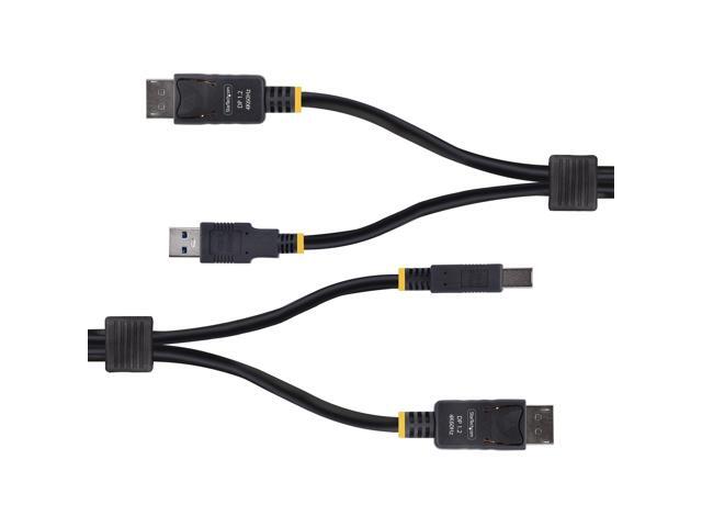 StarTech 6ft (1.8m) DisplayPort and USB 5Gbps KVM Cable, 4K 60Hz, DP 1.2 and USB Combo Cable for KVM Switches DU1226-KVM-CABLE