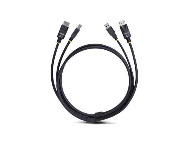 StarTech 6ft (1.8m) DisplayPort and USB 5Gbps KVM Cable, 4K 60Hz, DP 1.2 and USB Combo Cable for KVM Switches DU1226-KVM-CABLE