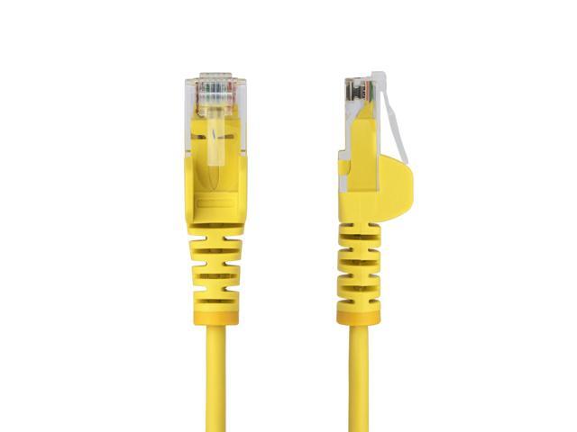 StarTech 15ft Yellow Slim CAT6 Ethernet Cable, Snagless RJ45, LSZH, 28AWG Pure Bare Copper, Slim Network Patch Cable/Cord