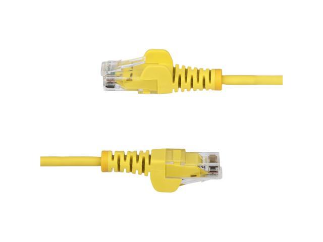 StarTech 15ft Yellow Slim CAT6 Ethernet Cable, Snagless RJ45, LSZH, 28AWG Pure Bare Copper, Slim Network Patch Cable/Cord