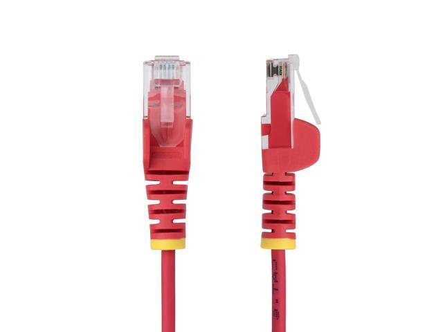 StarTech 10ft Red Slim CAT6 Ethernet Cable, Snagless RJ45, LSZH, 28AWG Pure Bare Copper, Slim Network Patch Cable/Cord