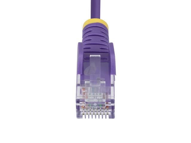 StarTech 10ft Purple Slim CAT6 Ethernet Cable, Snagless RJ45, LSZH, 28AWG Pure Bare Copper, Slim Network Patch Cable/Cord