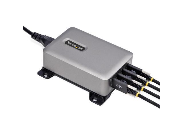 StarTech 4-Port Multi-Device USB-C Charger, 240W Total, Single Port 140W EPR, PD 3.1, Screw Locking Ports, Surface Mounting, Ideal for Boardrooms...