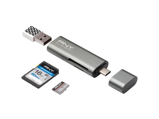 PNY R-TC-UA-3N1E01-RB card reader USB 3.2 Gen 1 (3.1 Gen 1) Type-C Metallic
