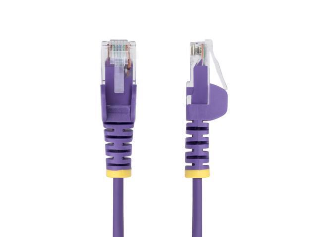 StarTech 5ft Purple Slim CAT6 Ethernet Cable, Snagless RJ45, LSZH, 28AWG Pure Bare Copper, Slim Network Patch Cable/Cord