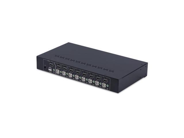 StarTech 8-Port HDMI KVM Switch with 1U Rack Mount Kit, 4K 60Hz HDMI 2.0, Push-Button & Hotkey Switching, 4-Port USB Hub, OS Independent, TAA...