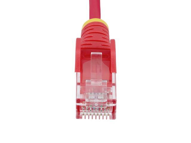 StarTech 1ft Red Slim CAT6 Ethernet Cable, Snagless RJ45, LSZH, 28AWG Pure Bare Copper, Slim Network Patch Cable/Cord