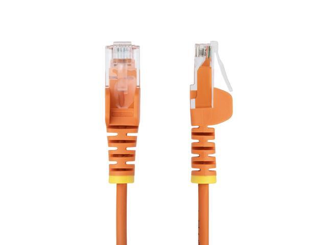 StarTech 1ft Orange Slim CAT6 Ethernet Cable, Snagless RJ45, LSZH, 28AWG Pure Bare Copper, Slim Network Patch Cable/Cord