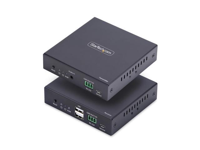 StarTech HDMI KVM Extender Over IP Network, 4K 60Hz, Driverless, HDMI and USB Over Ethernet/CAT6, AVoIP, Transmitter and Receiver Kit, Includes...